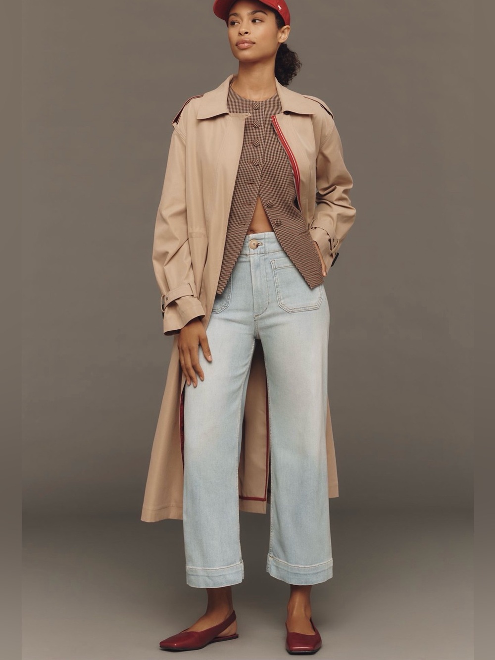 Maeve Light Blue Cropped Colette Wide-Leg Jeans